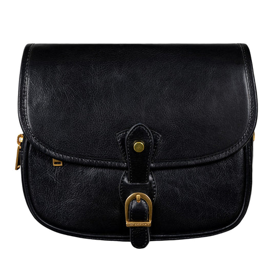 Schwarze Schultertasche aus Leder - WOMEN IN LOVE - alaabouch.de
