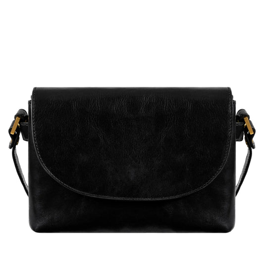 Schwarze Schultertasche aus Leder - SOPHIE'S CHOICE - alaabouch.de