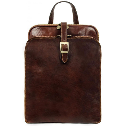 Brauner Lederrucksack - CLARISSA - alaabouch.de