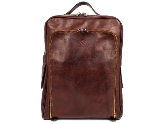 Brauner Lederrucksack - THE SUN ALSO RISES - alaabouch.de