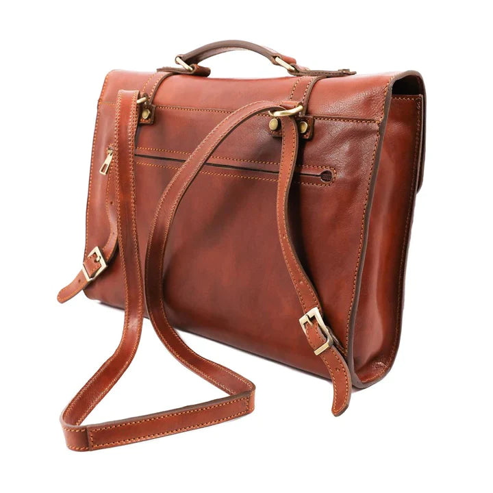 Vielseitige Lederaktentasche mit Riemen – Konvertierbar zum Rucksack  - The Glass Menagerie - alaabouch.de