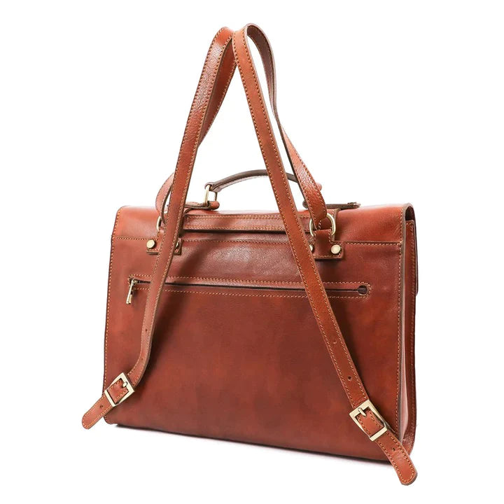 Vielseitige Lederaktentasche mit Riemen – Konvertierbar zum Rucksack  - The Glass Menagerie - alaabouch.de