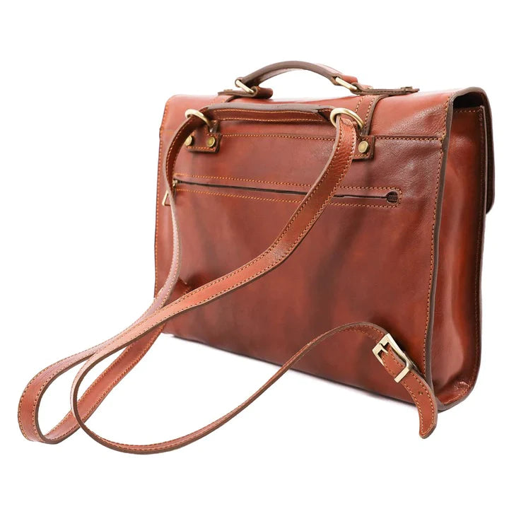 Vielseitige Lederaktentasche mit Riemen – Konvertierbar zum Rucksack  - The Glass Menagerie - alaabouch.de