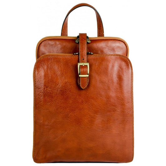 Hellbrauner Lederrucksack - CLARISSA - alaabouch.de