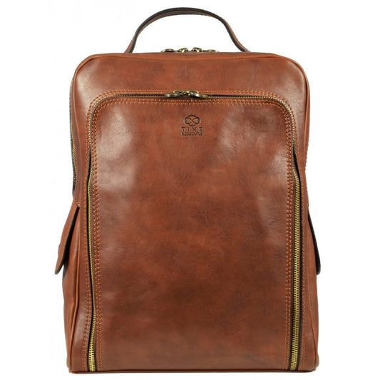Mandelfarbener Lederrucksack - THE SUN ALSO RISES - alaabouch.de