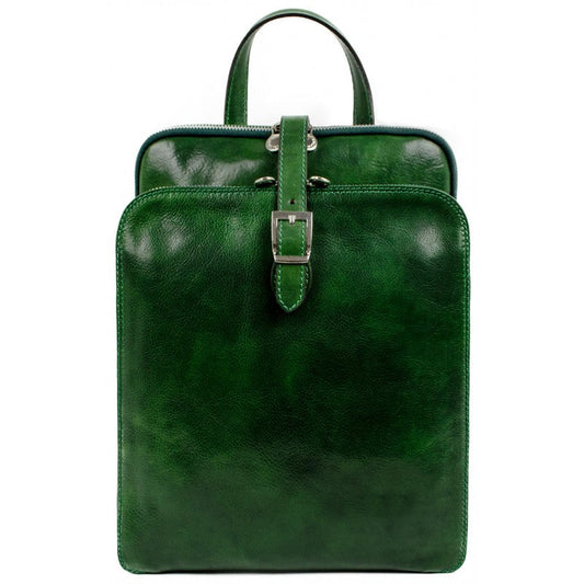 Grüner Lederrucksack - CLARISSA - alaabouch.de