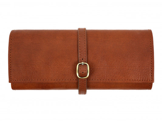 Bernsteinfarbene Leder-Schminktasche, Schmuckaufbewahrung - Madame Bovary - alaabouch.de