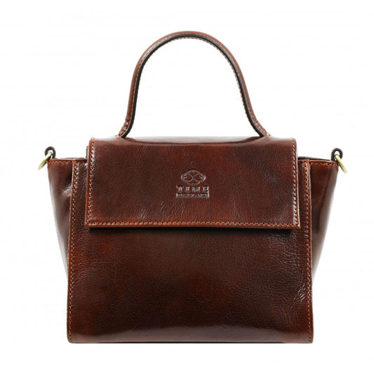 Braune Echtleder-Damenhandtasche - THE GOD OF SMALL THINGS - alaabouch.de