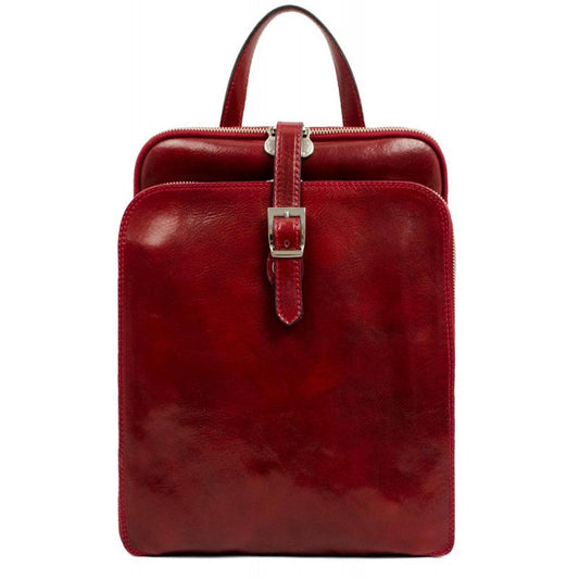 Roter Lederrucksack - CLARISSA - alaabouch.de