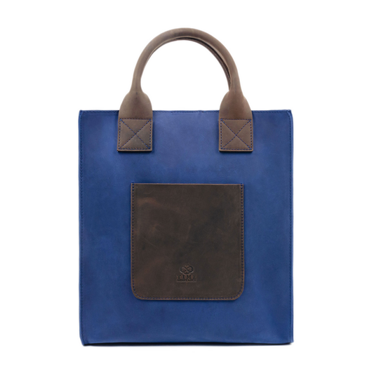 Blaue Echtleder Tragetasche - The Republic - alaabouch.de