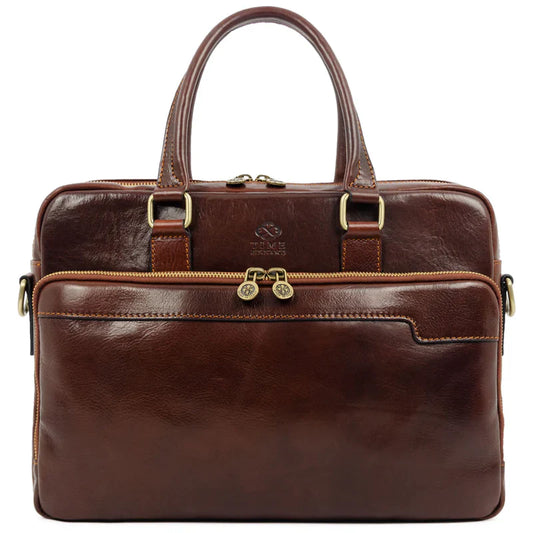 Braune Leder Akten/Laptoptasche - ORLANDO - alaabouch.de