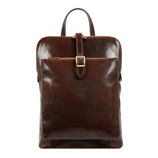 Brauner wandelbarer Echtleder-Rucksack- Emma - alaabouch.de